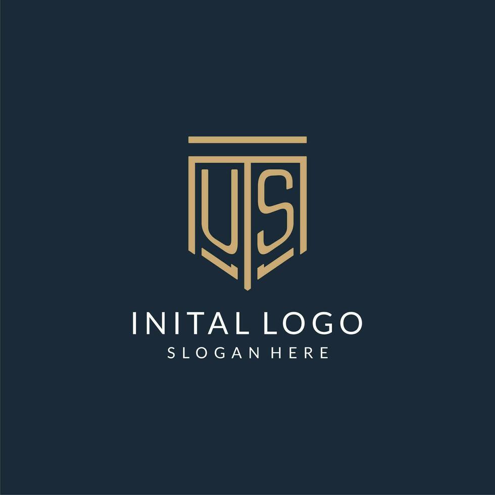 inicial nosotros proteger logo monoline estilo, moderno y lujo monograma logo diseño vector