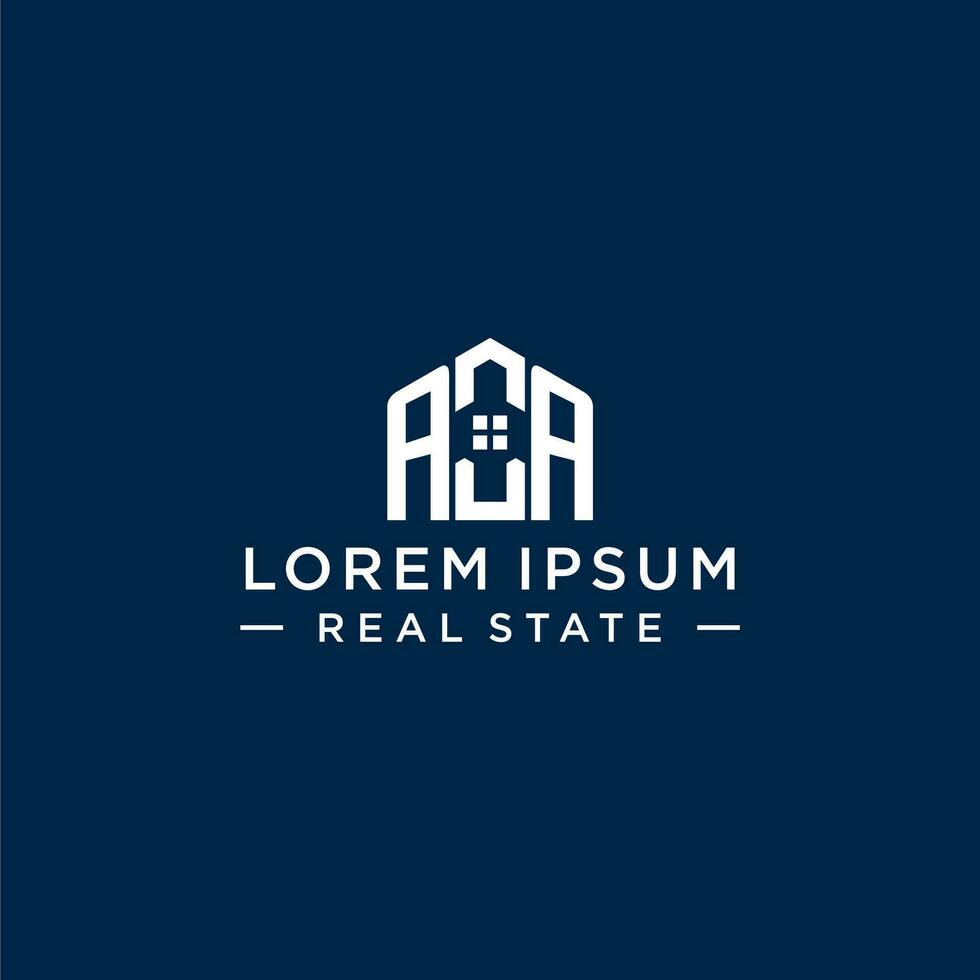 Initial letter AA monogram logo with abstract house shape, simple and modern real estate logo design vector