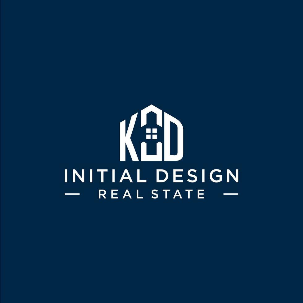 Initial letter KD monogram logo with abstract house shape, simple and modern real estate logo design vector