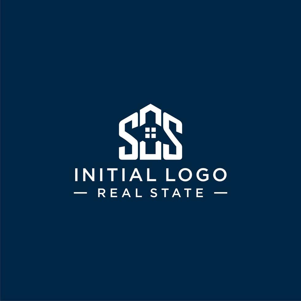 Initial letter SS monogram logo with abstract house shape, simple and modern real estate logo design vector