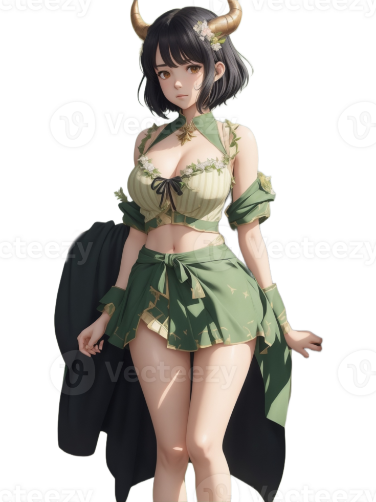 beau fille anime png transparent Contexte ai génératif