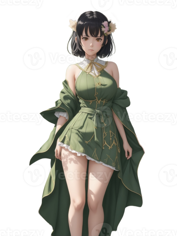 beau fille anime png transparent Contexte ai génératif