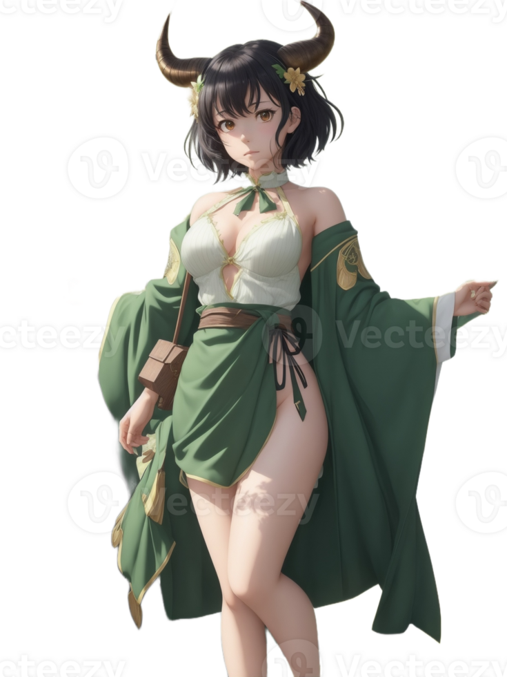 hermoso niña anime png transparente antecedentes ai generativo