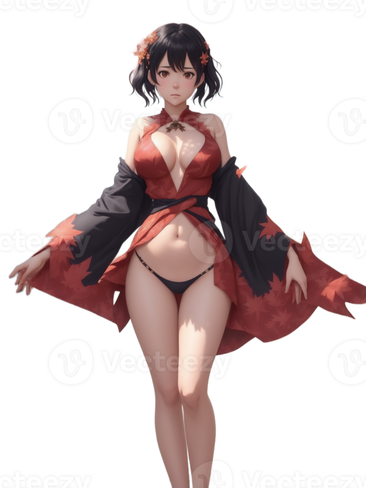 beau fille anime png transparent Contexte ai génératif