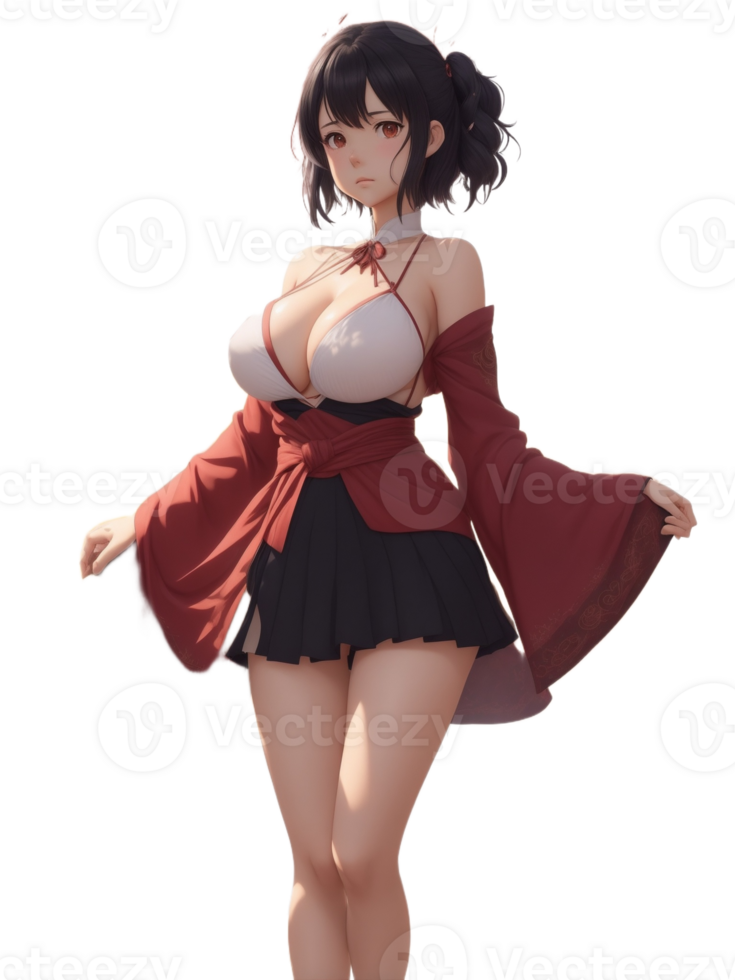 hermoso niña anime png transparente antecedentes ai generativo