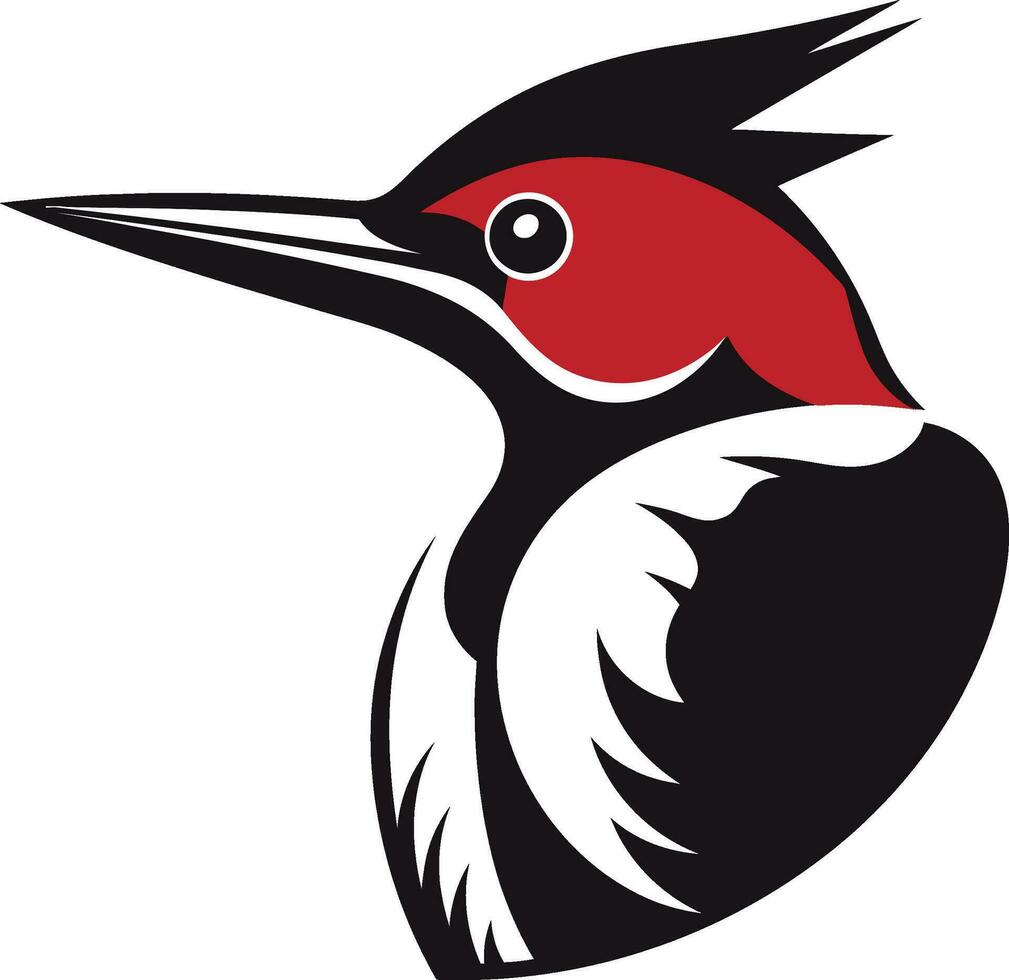 pájaro carpintero pájaro logo diseño negro y blanco bosquejo pájaro carpintero pájaro logo diseño negro y blanco geométrico vector