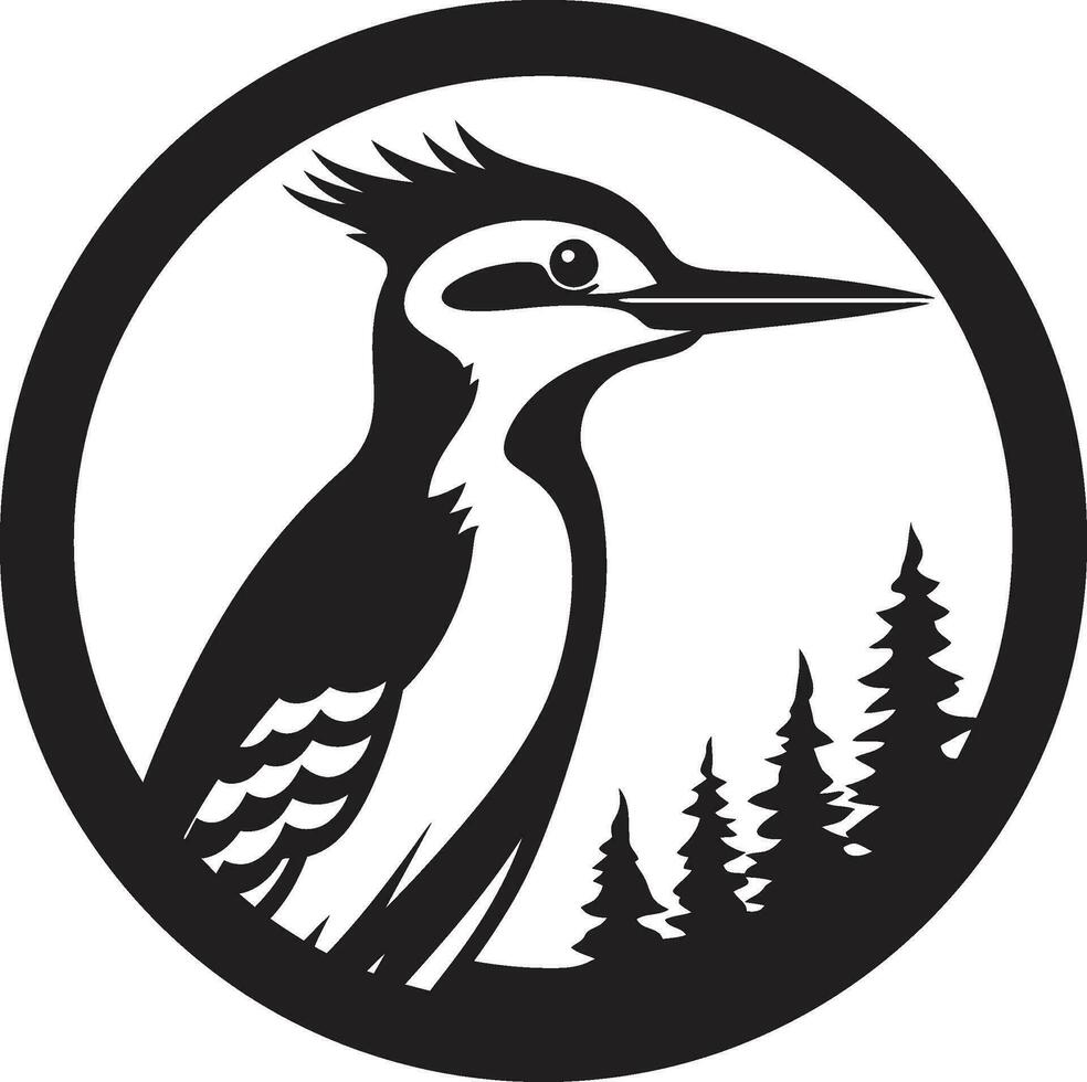 Black Woodpecker Bird Logo A Logo That Will Help You Build Relationships Black Woodpecker Logo A Logo That Will Help You Grow Your Customer Base vector