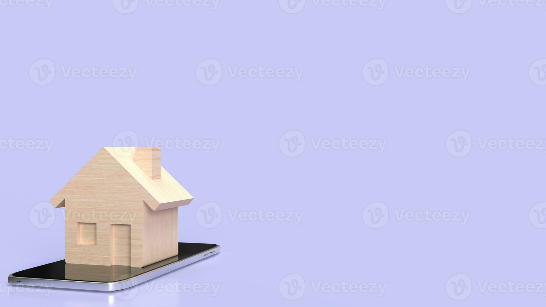 The house on mobile for smart home concept 3d rendering photo