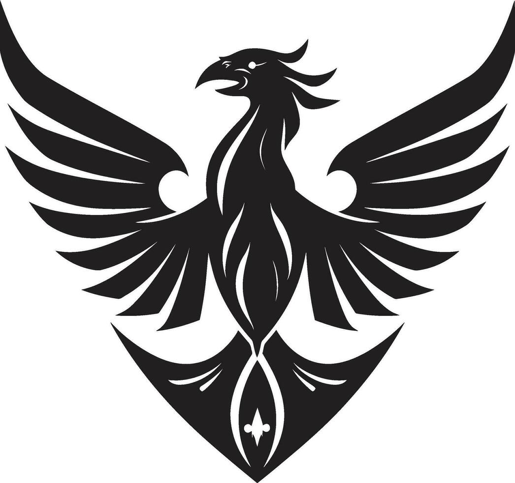 Phoenix of the Eclipse Ethereal Feathered Emblem vector