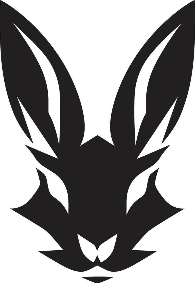 Conejo silueta monocromo Insignia elegante negro conejito cresta vector