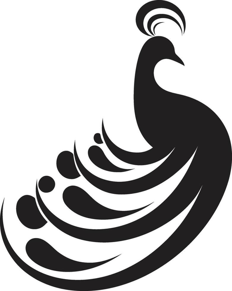 esculpido escaparate negro pavo real emblema elegante legado vector logo icono
