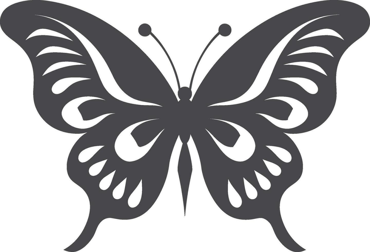 Elegance in Shadows Monochromatic Butterfly Logo Mystique of Simplicity Black Butterfly Icon vector
