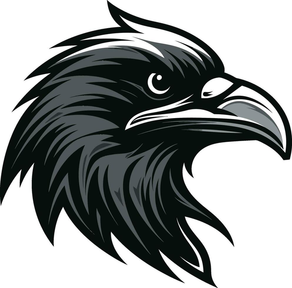 Stylish Bird Outline Design Elegant Raven Mark of Distinction vector