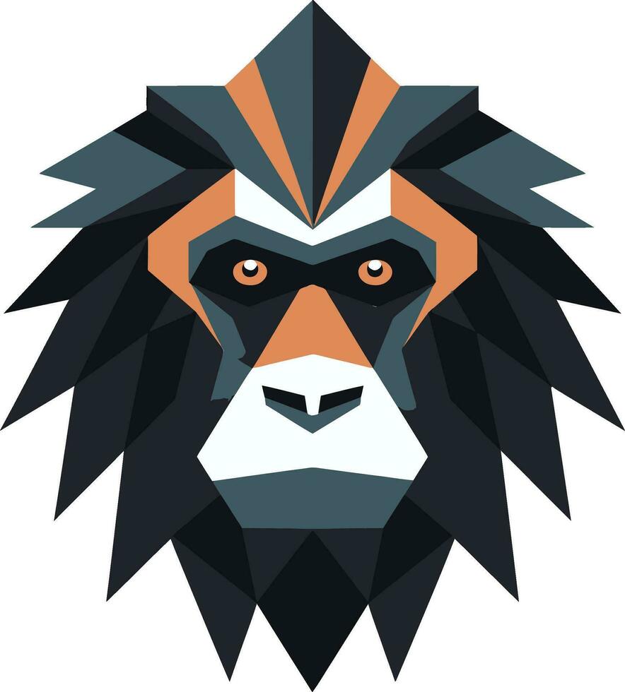 Baboon Crowned Badge Baboon Sovereignty Icon vector