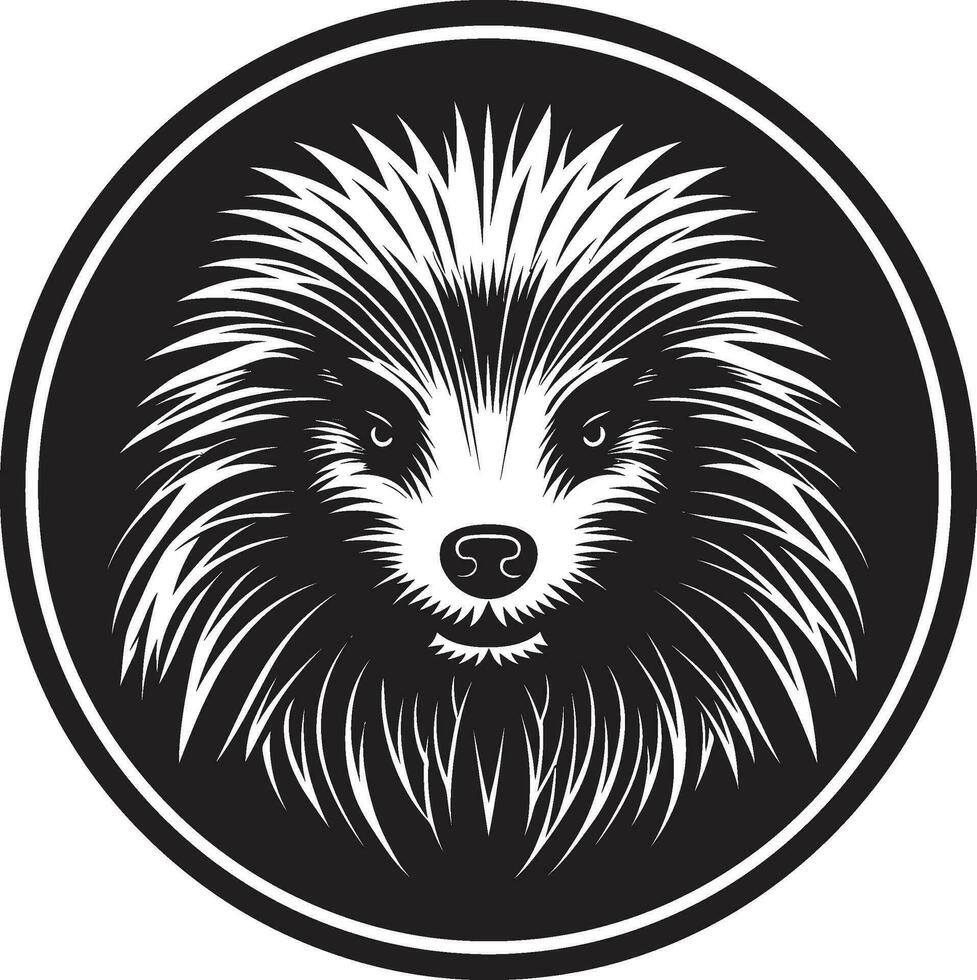 Porcupine Quill Badge of Honor Black Porcupine Spike Signature vector