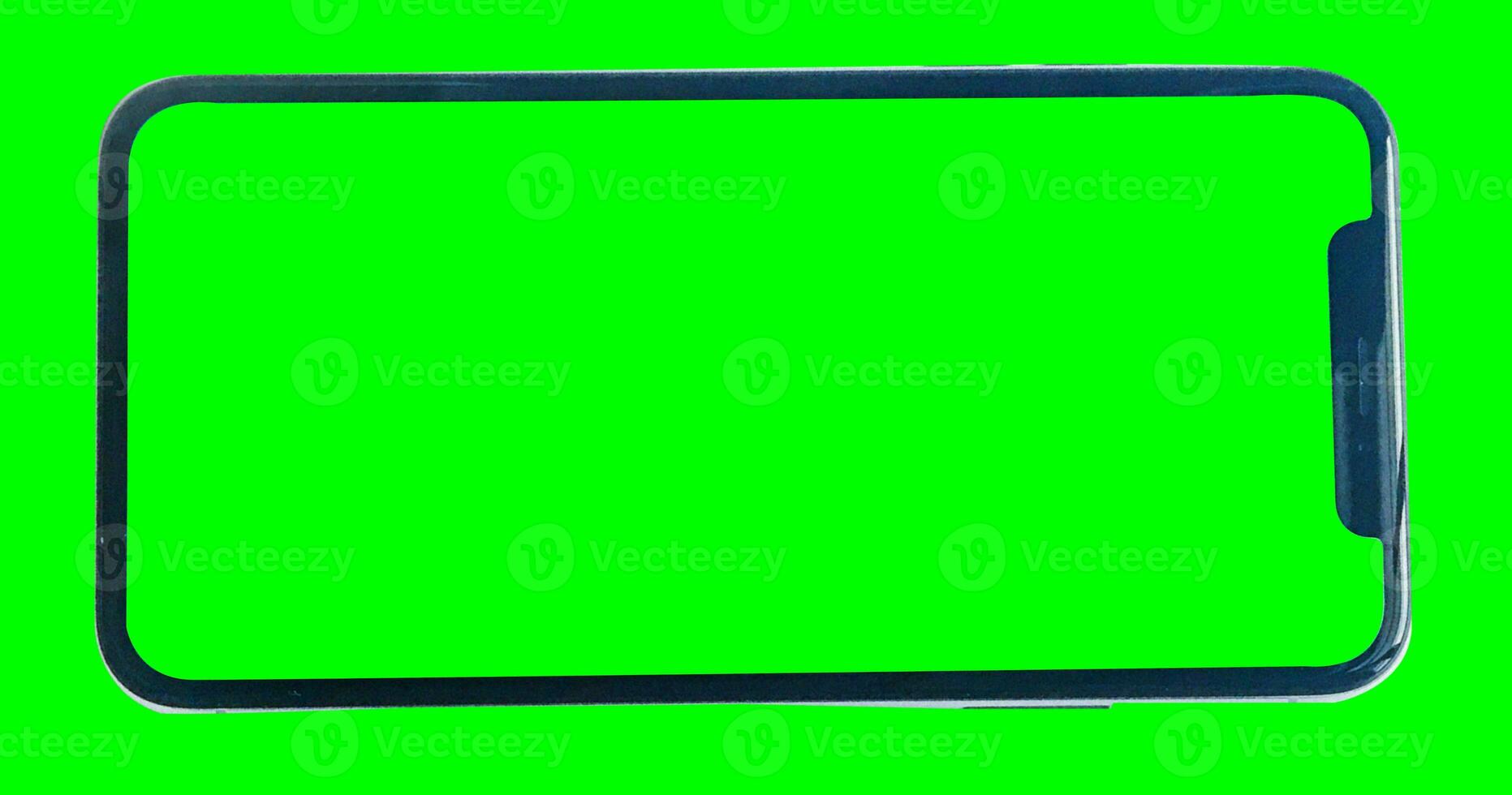 Phone with green screen chroma key green color photo