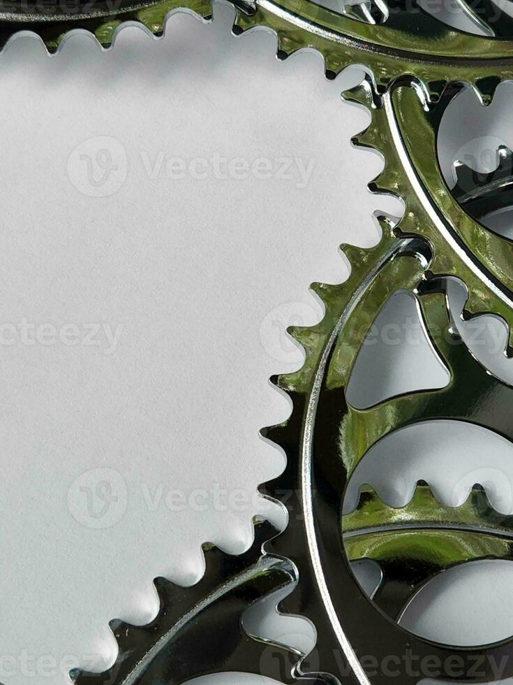 Bicycle sprockets. Bicycle sprockets on a white background. Bike parts photo