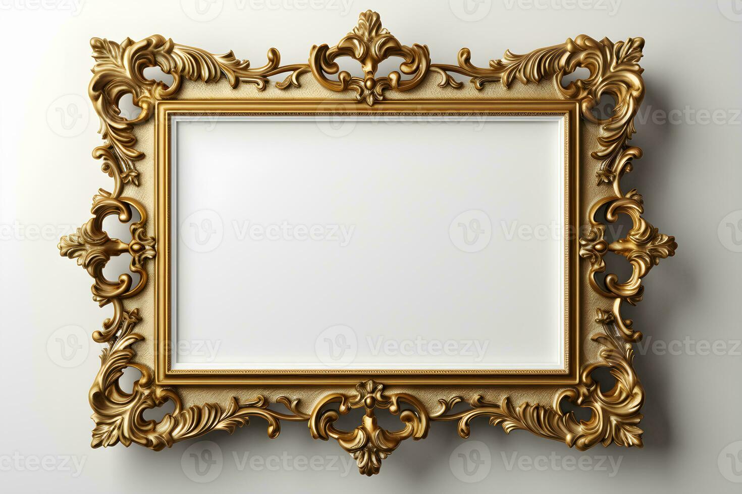 Elegant photo frame isolated on white background. Generative AI