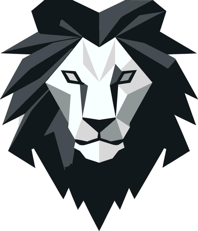 Sculpted Majesty Black Lion Icon in Vector Elegant Dominance A Black Lion Design