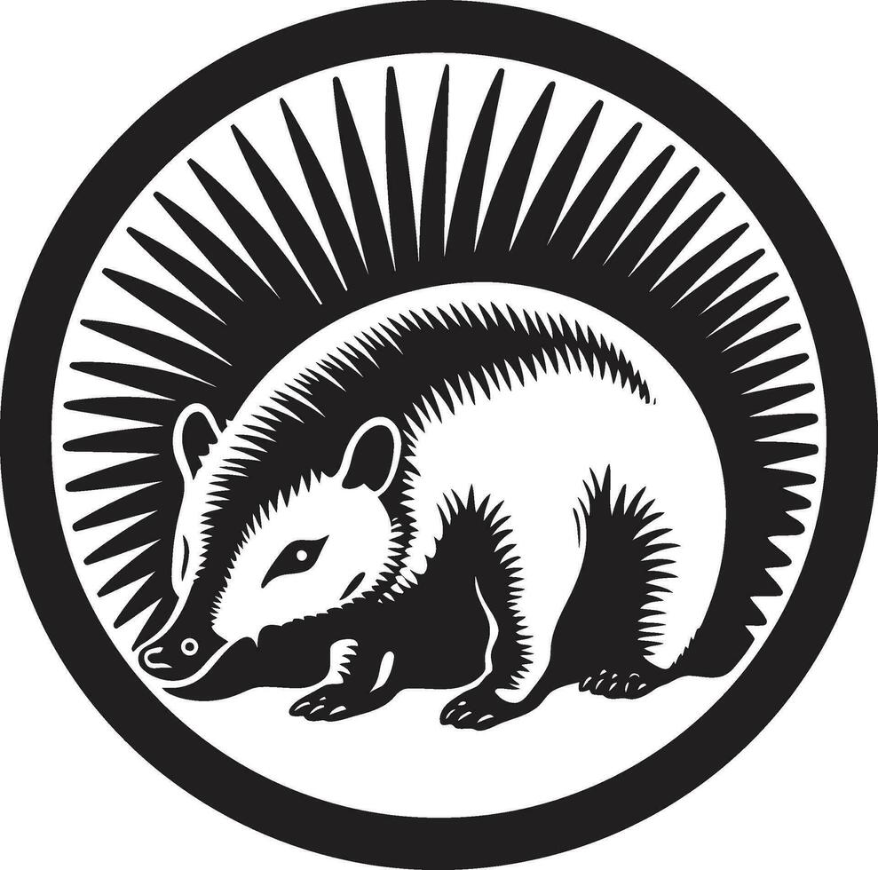 Noir Armadillo Emblem A Symbol of Elegance Vector Armadillo Design in Midnight Black