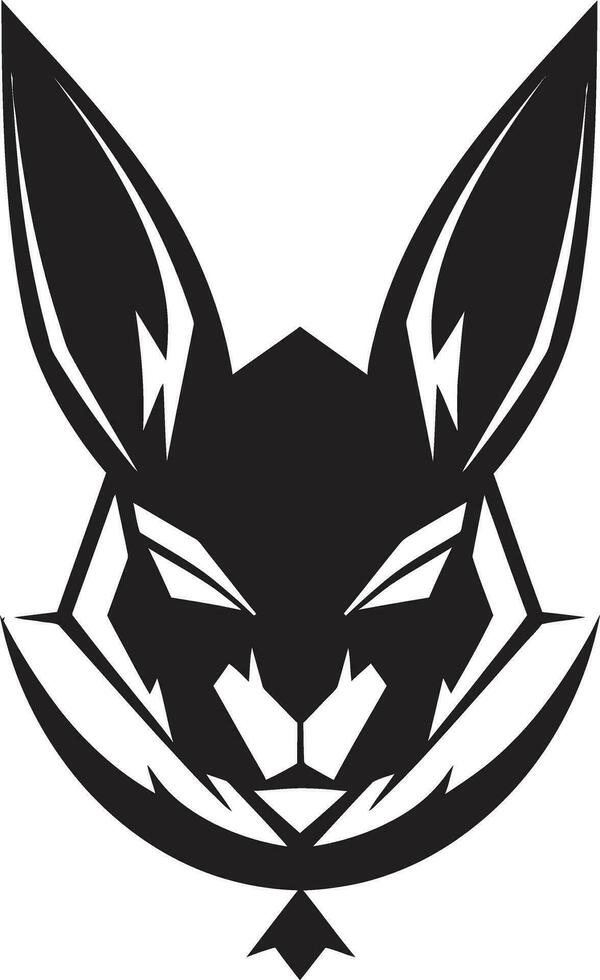 Sleek Bunny Iconic Emblem Abstract Black Hare Seal vector