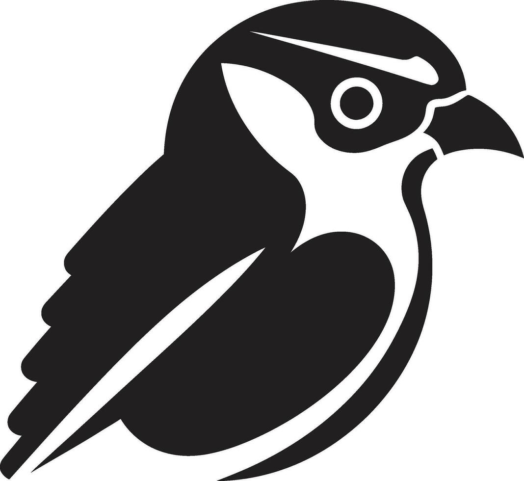 Ebon Elegance Feathered Emblem Wings of Whimsy Midnight Monochrome Insignia vector