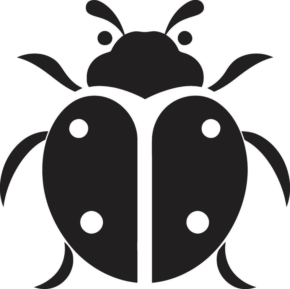 Artistic Ladybug Symbol Monochromatic Beauty Graceful Insect Vectorized Ladybug Crest vector