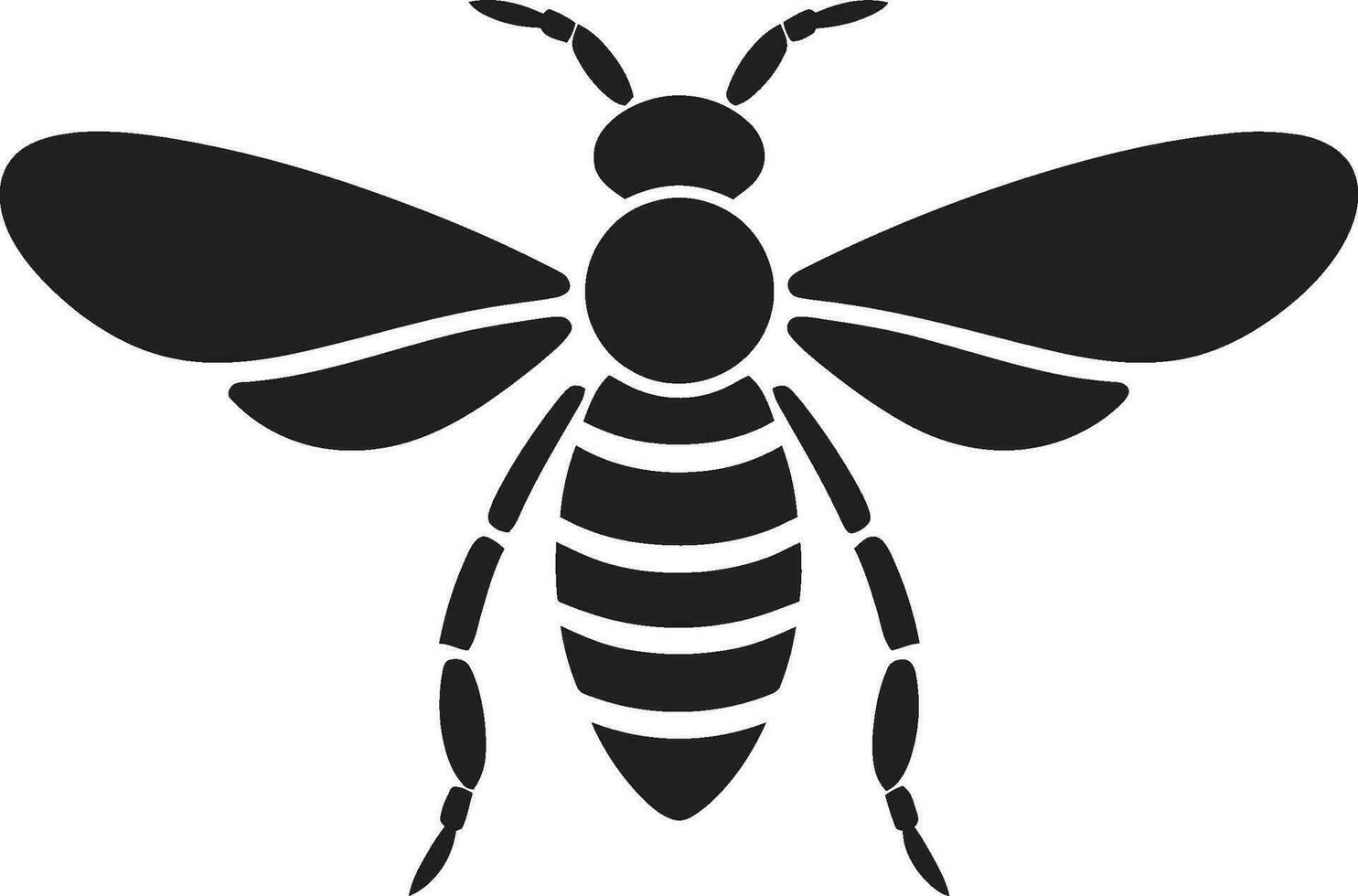 Honey Bee Silhouette Logo Minimalist Bee Icon vector