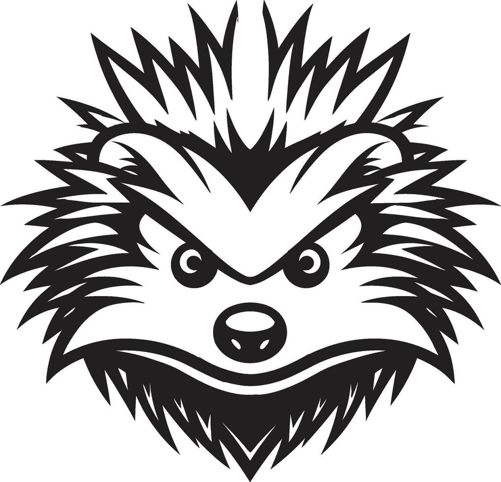 Porcupine Quill Iconic Insignia Black Porcupine Spike Seal vector