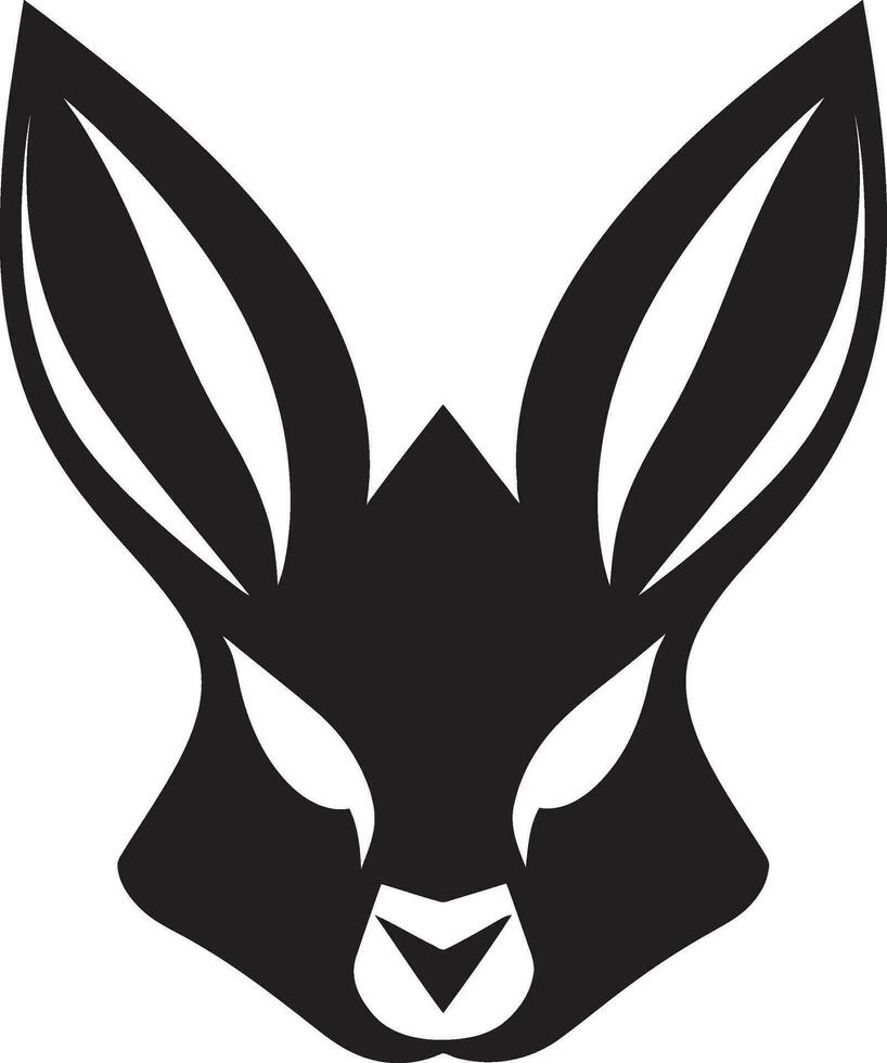 Vintage Black Bunny Icon Rabbit Silhouette Mark of Excellence vector