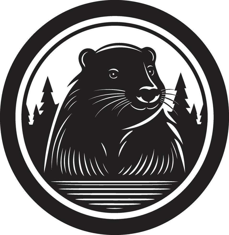 Beaver Lineage Badge Beaver Heraldic Symbol vector