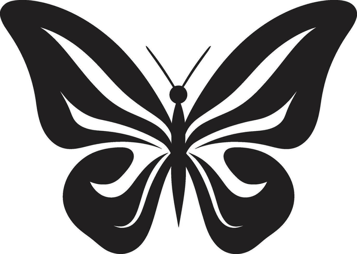 Mystique in Flight Butterfly Logo in Black Elegance in Shadows Noir Butterfly Design vector