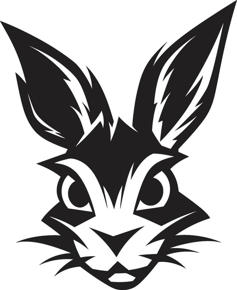 Sleek Rabbit Silhouette Symbol Rabbit Silhouette Geometric Mark vector