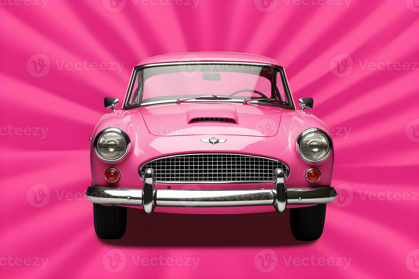 clásico coche rosado fondo de pantalla generativo ai foto