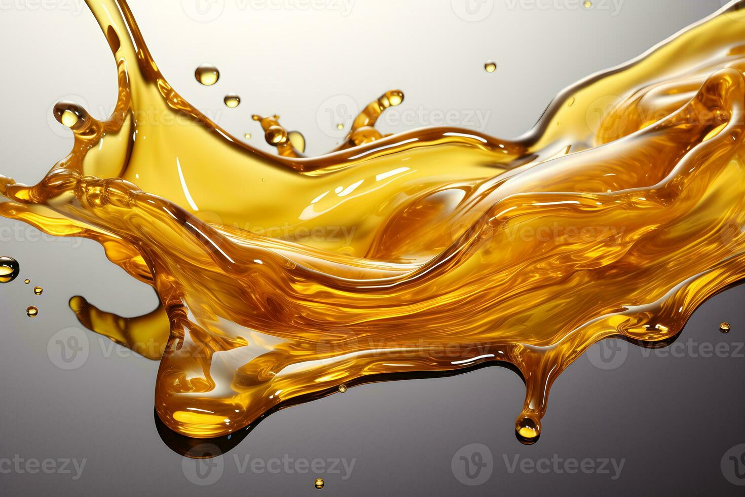 A drop of vegetable oil, white background Generative AI photo