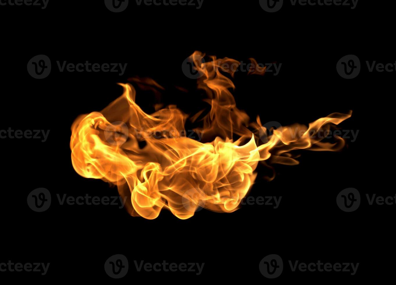 Fire flames on a black background photo