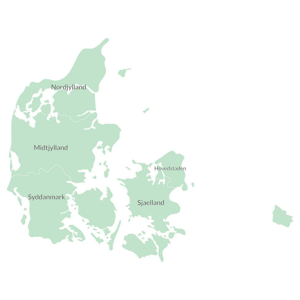 Dinamarca mapa con principal regiones. mapa de Dinamarca vector