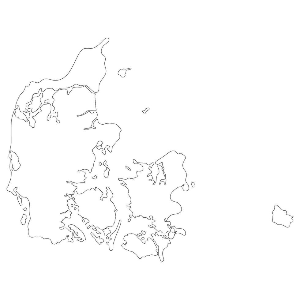 Map of Denmark. Danish map in details vector