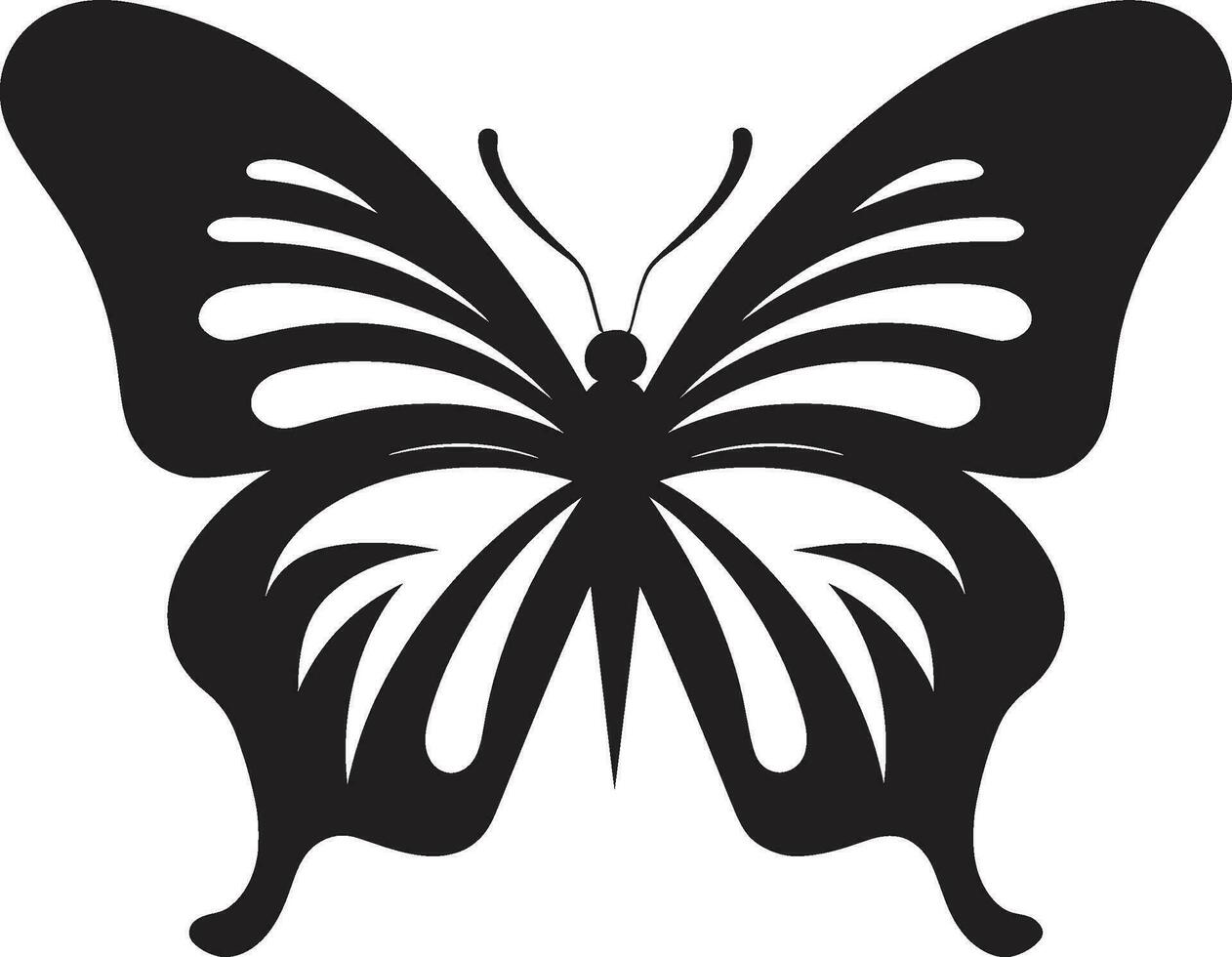 Sculpted Delight Butterfly Design in Black Monochrome Beauty Elegant Butterfly Symbol vector