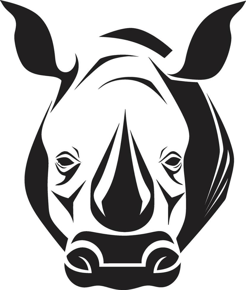 Noir Beauty of Rhinos Black Vector Wildlife Design Elegant Rhino Silhouette A Symbol of Power in Black