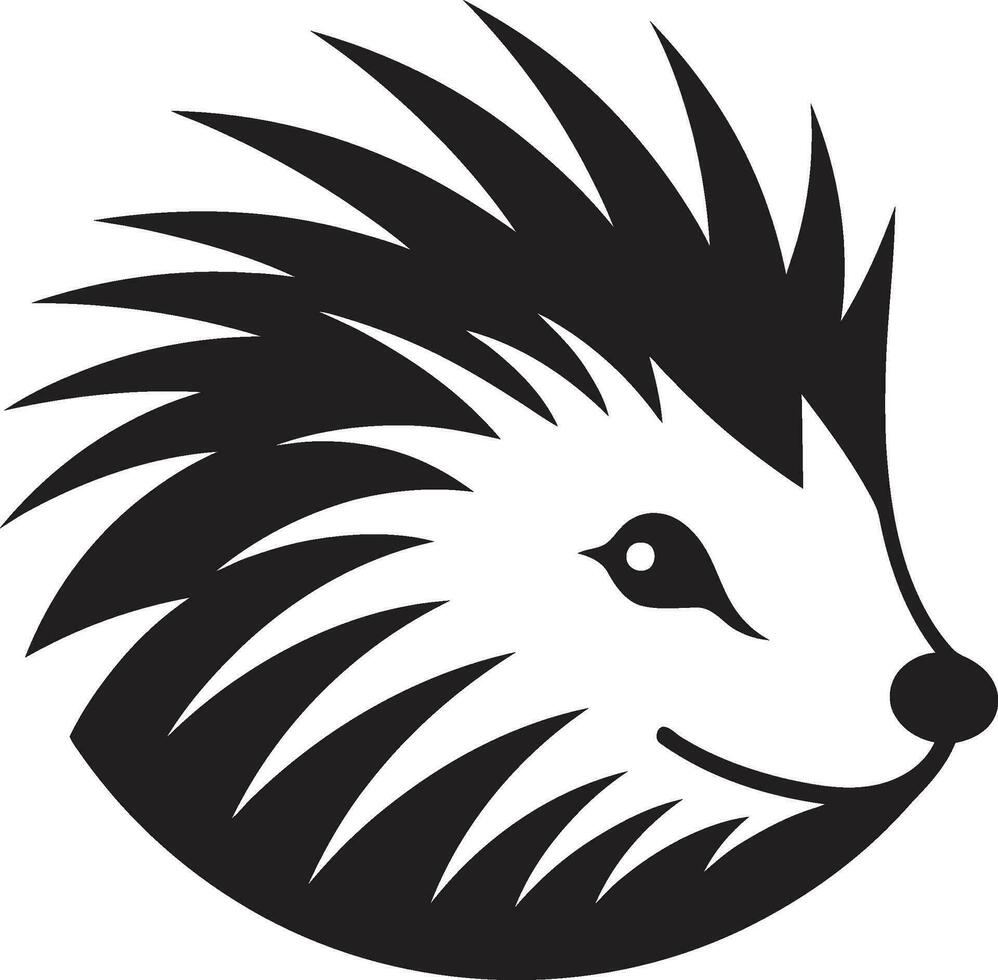 Black Porcupine Quill Minimalistic Logo Porcupine Spike Elegance Icon vector