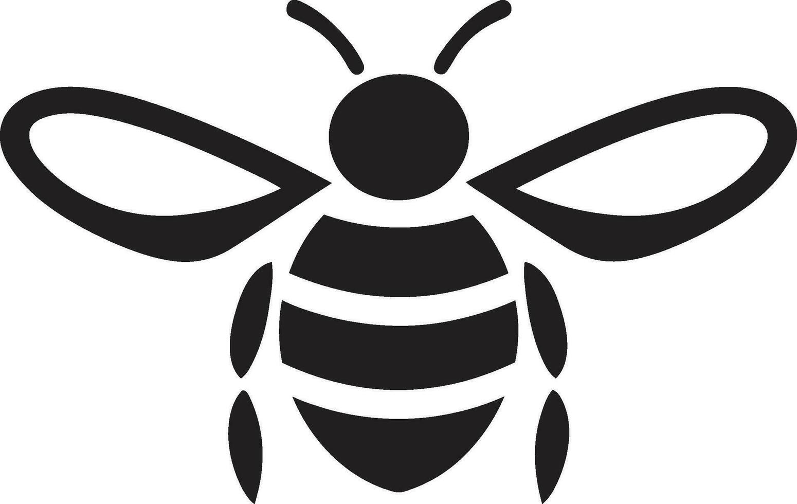 Honey Bee Silhouette Logo Minimalist Bee Icon vector