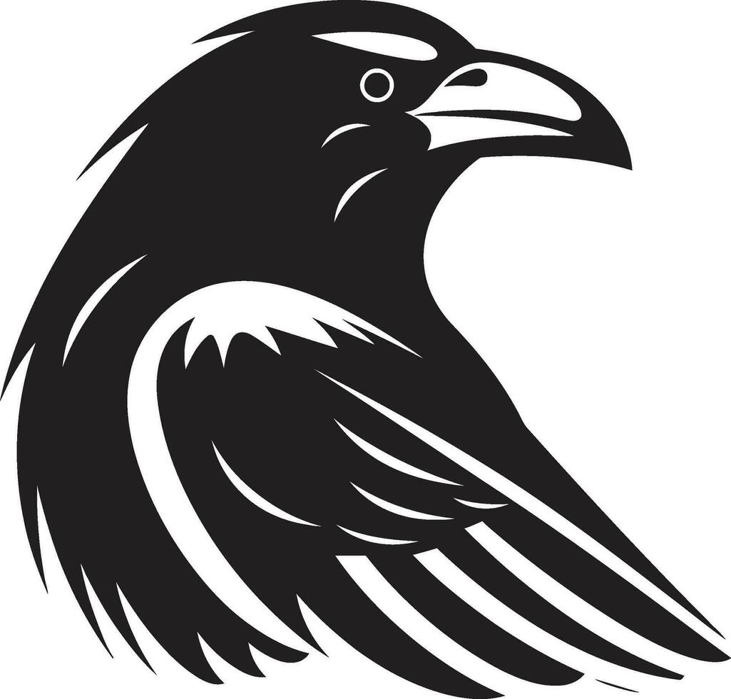 negro cuervo vector símbolo cuervo silueta geométrico logo