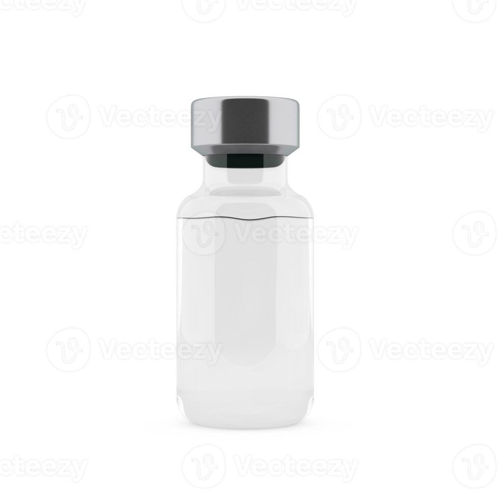Medial Vial Bottle Template with Vaccine for Patient Vaccination or Treatment. 3d Rendering photo