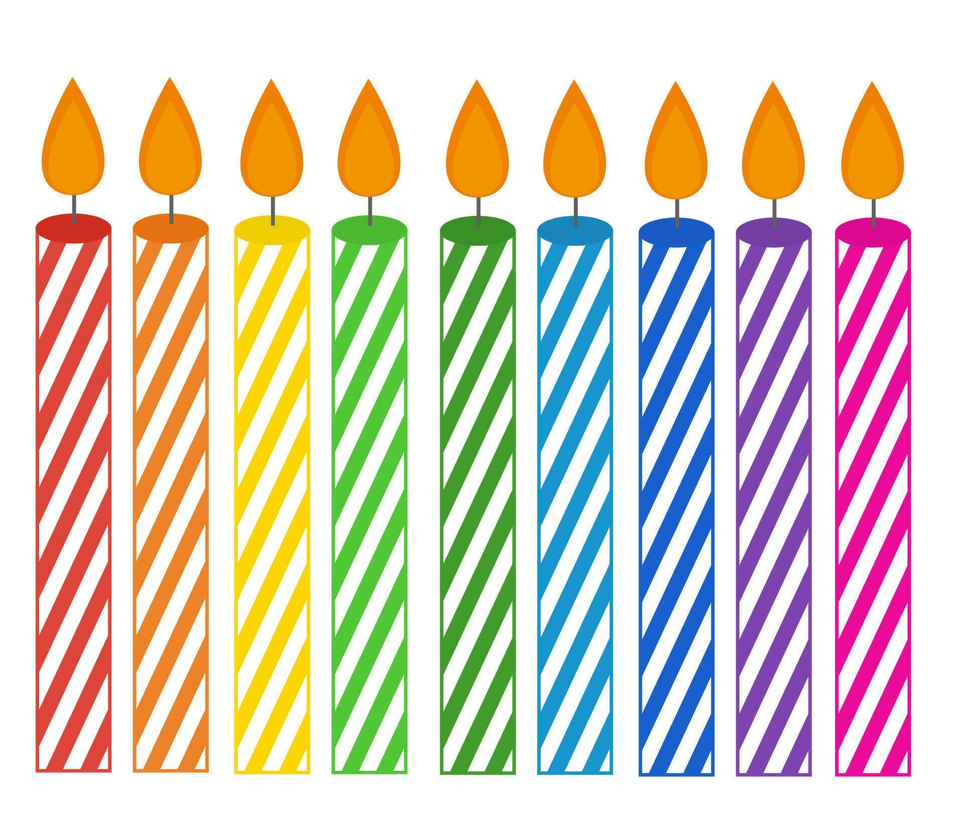 Set of colorful birthday candles.Cartoon vector illustration. 32833753 ...