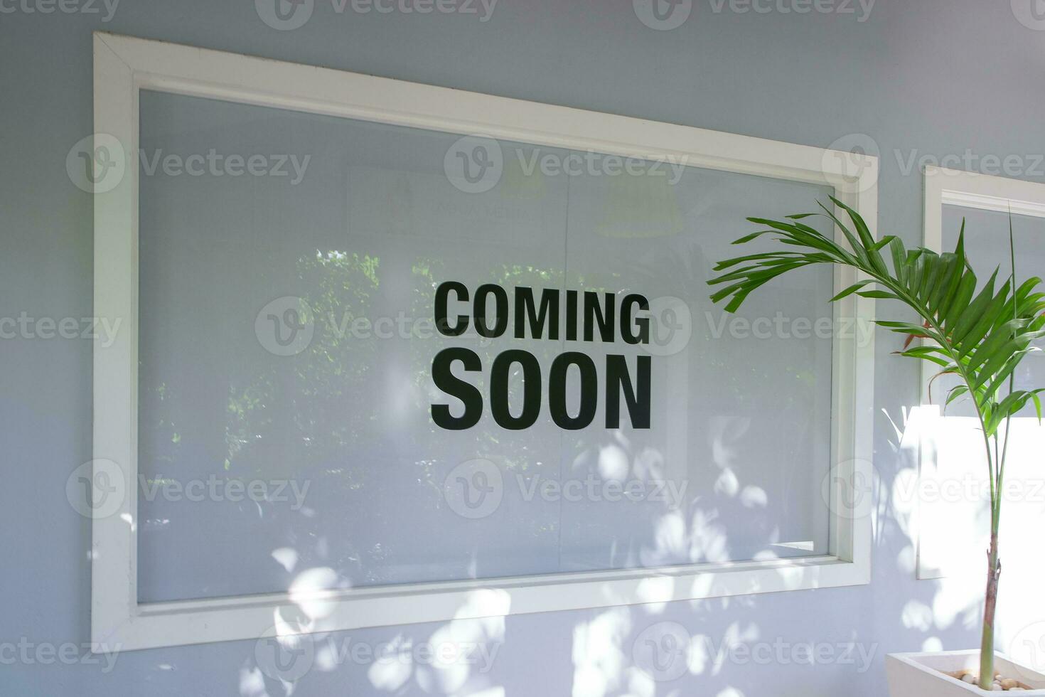 Shop Window with Coming Soon Sign photo