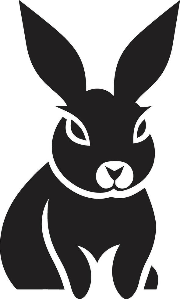 Black Hare Graphic Icon Rabbit Silhouette Monochrome Badge vector