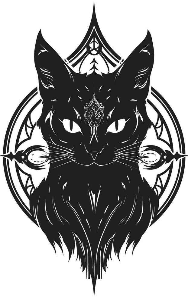 Contemporary Feline Mark with Whiskers Minimalistic Panther Stealthy Branding vector