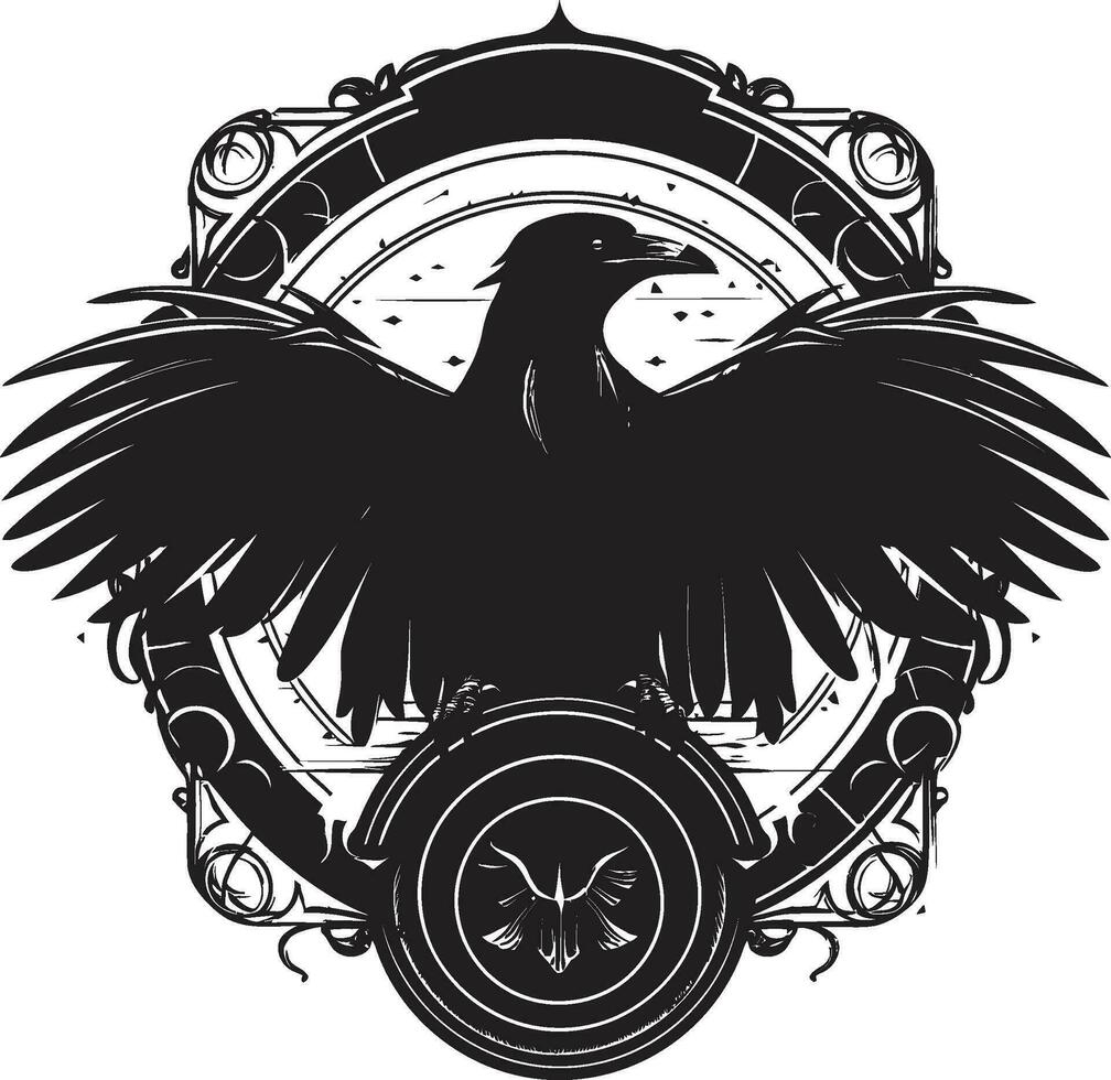 Black Raven Vector Symbol Raven Silhouette Geometric Logo