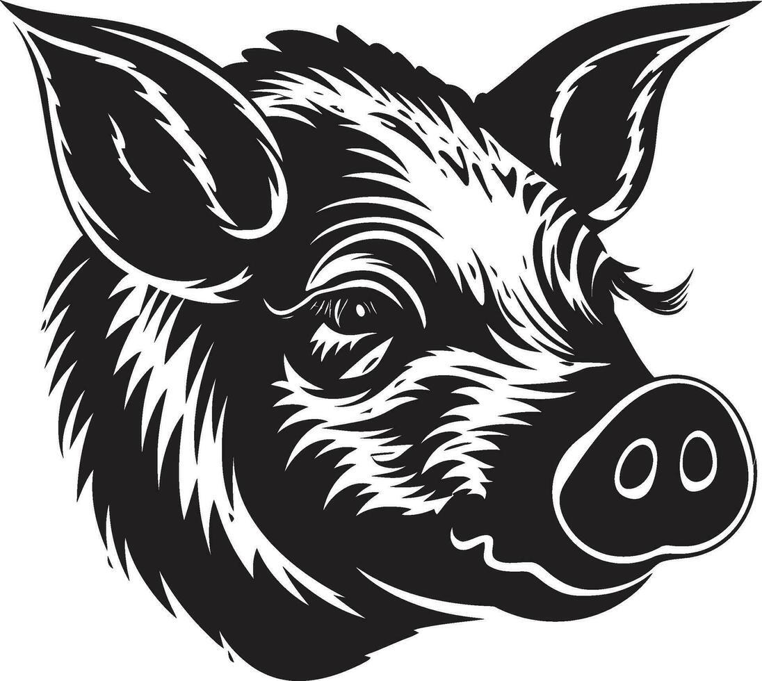 Geometric Pig Logo Mysterious Pork Silhouette vector